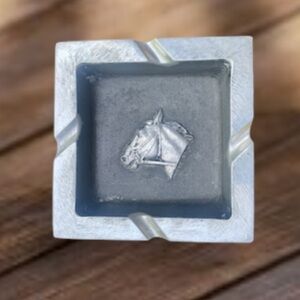 Bruce Fox Mid Century Ashtray Horse Cast Aluminum Signed Vintage